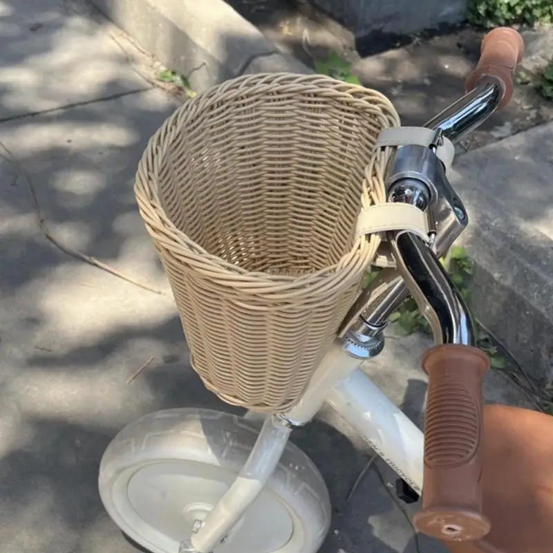 Bikes Basket Handmade Woven Rattan Bikes Basket Front Handle Children Bikes Basket Kids Bikes Basket Fit Most Bikes