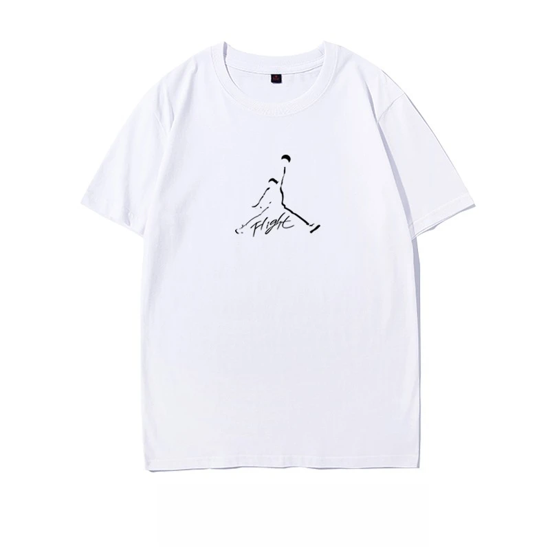 

Basketball T-shirt Joint Flying Man Short-sleeved Pure Cotton Loose Large Size Sports Fitness Casual Short-sleeved Comfortable