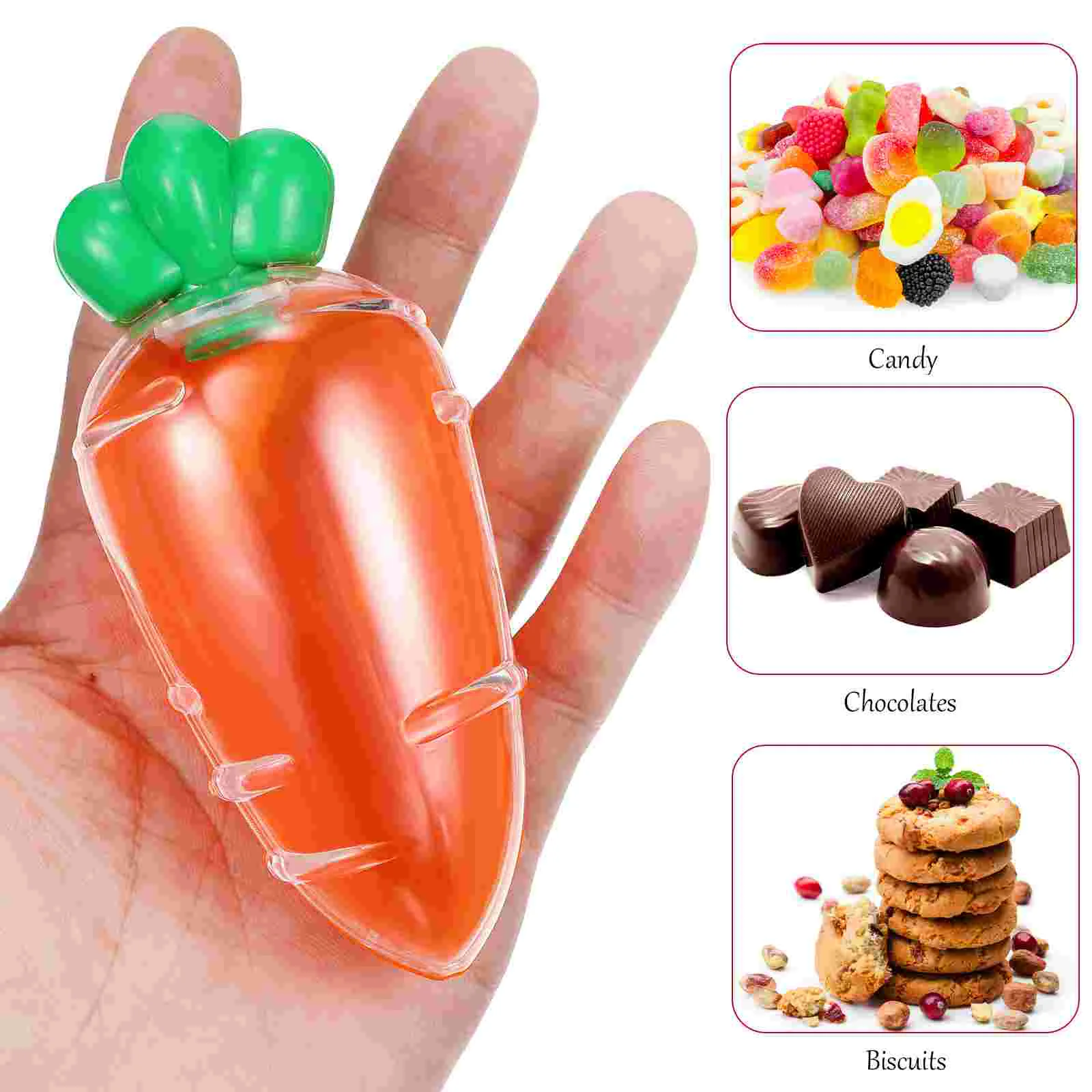 12 Pcs Carrot Shaped Fruit Box Easter Boxes Empty Treat Containers Gift Candy for Kids Plastic Party Favors Baby