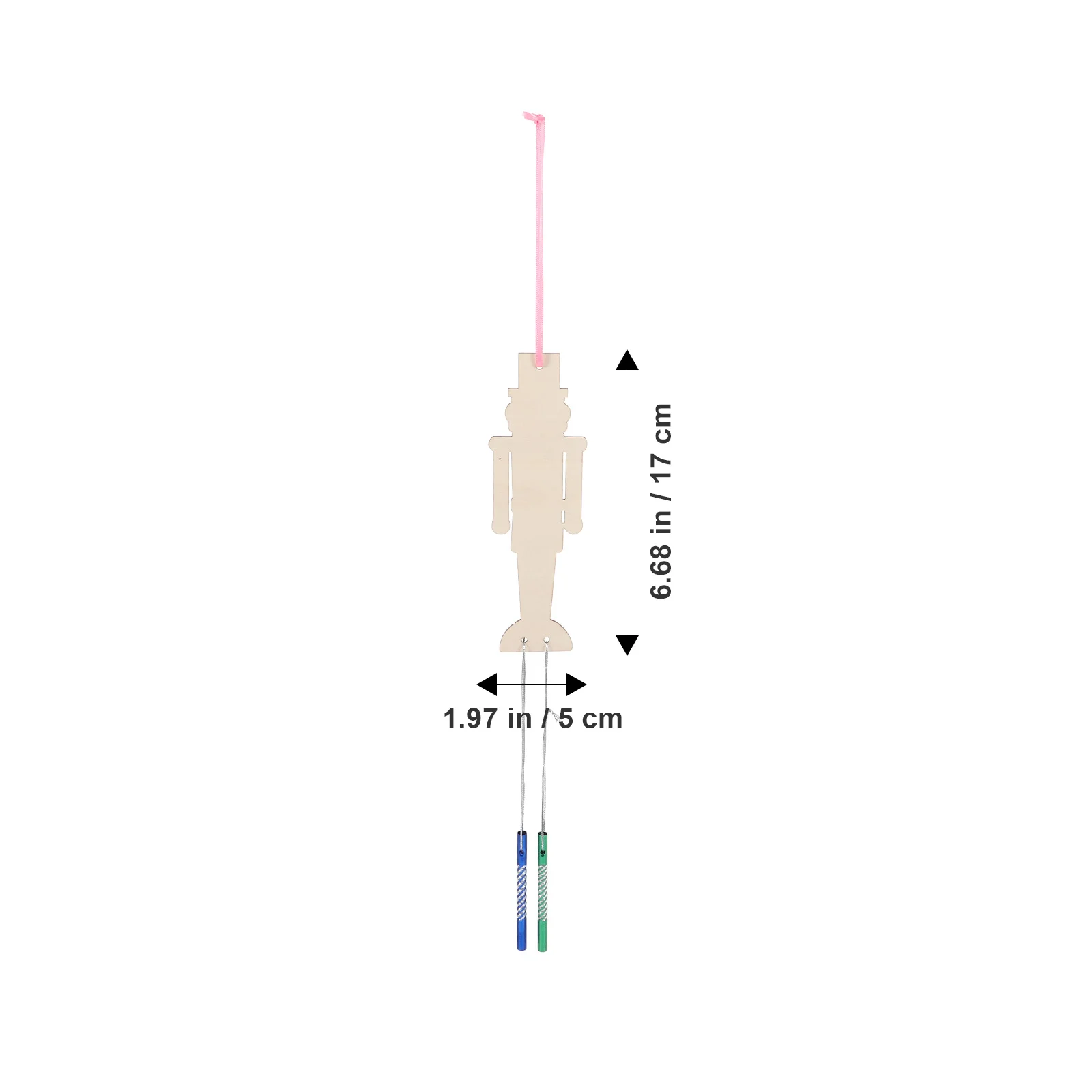 1 set 1 Set Blank Wooden Wind Chime Nutcracker Shape Diy Craft Kit For Home Garden Decor Painting Activity Hanging Ornament