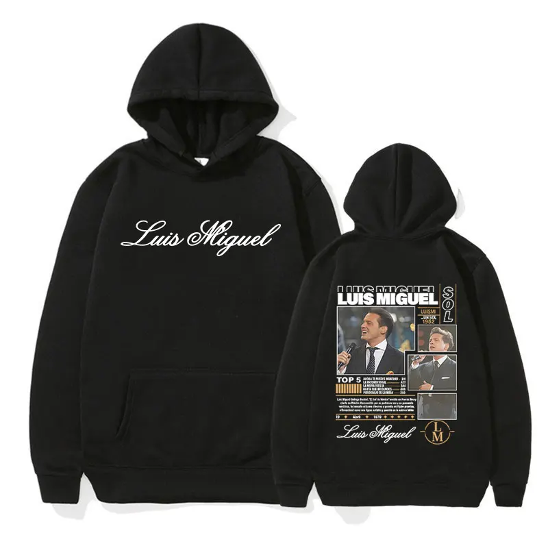 Sudadera con capucha con gráficos del rapero Luis Miguel Tour 2025, ropa para hombre, sudadera de gran tamaño a la moda, sudaderas informales de lana de alta calidad