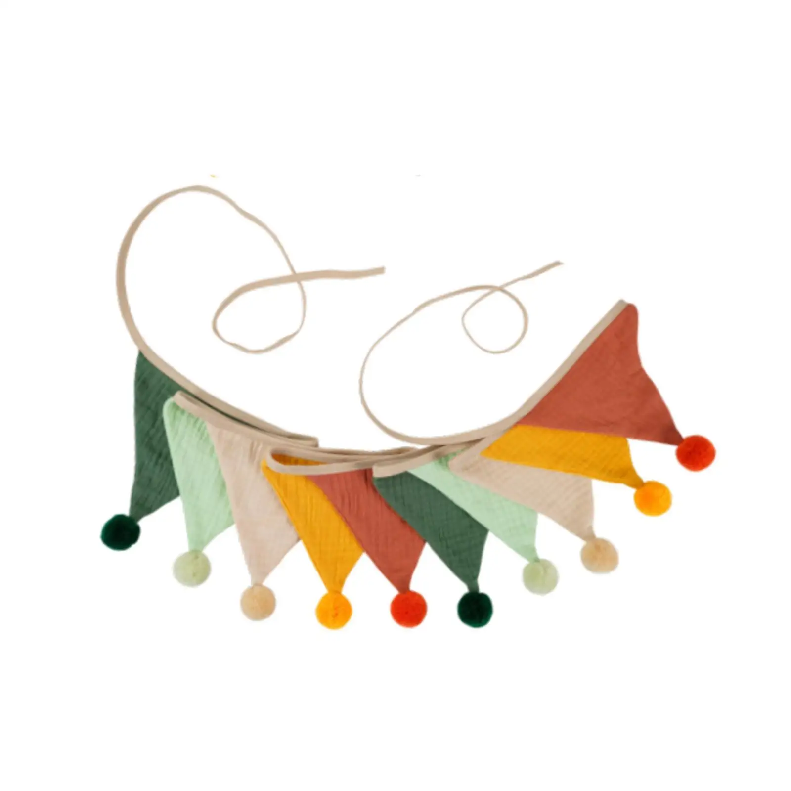 Double Sided Triangle Fabric Bunting Banner Polyester Pennant Flags for Kids Room Garden Wedding Events