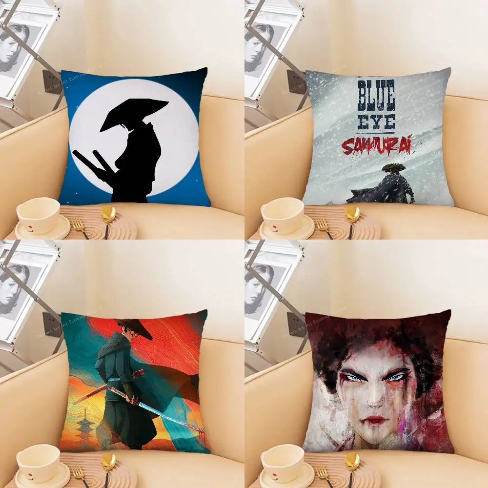 Adult Anime B-Blue Eye Samurai Pillow Case Fashion Square Pillowcase Bedroom Sofa Room Ins Decoration Leisure