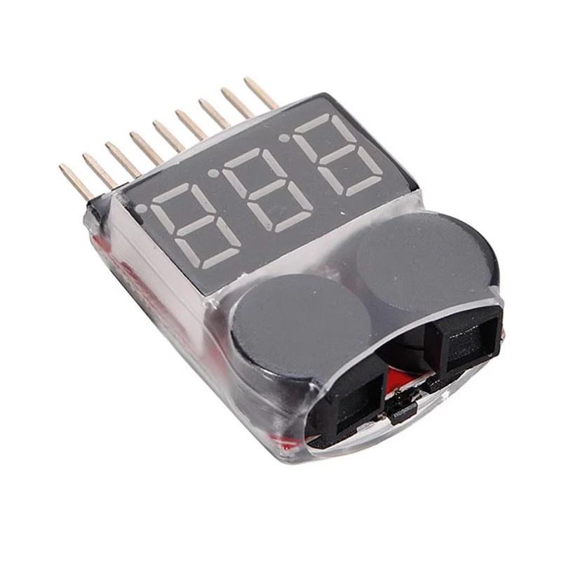 3pcs Lipo Battery Voltage Tester volt meter monitor buzzer Alarm 1-8s 3.7V-22.2V For Rc Lipo Battery Models