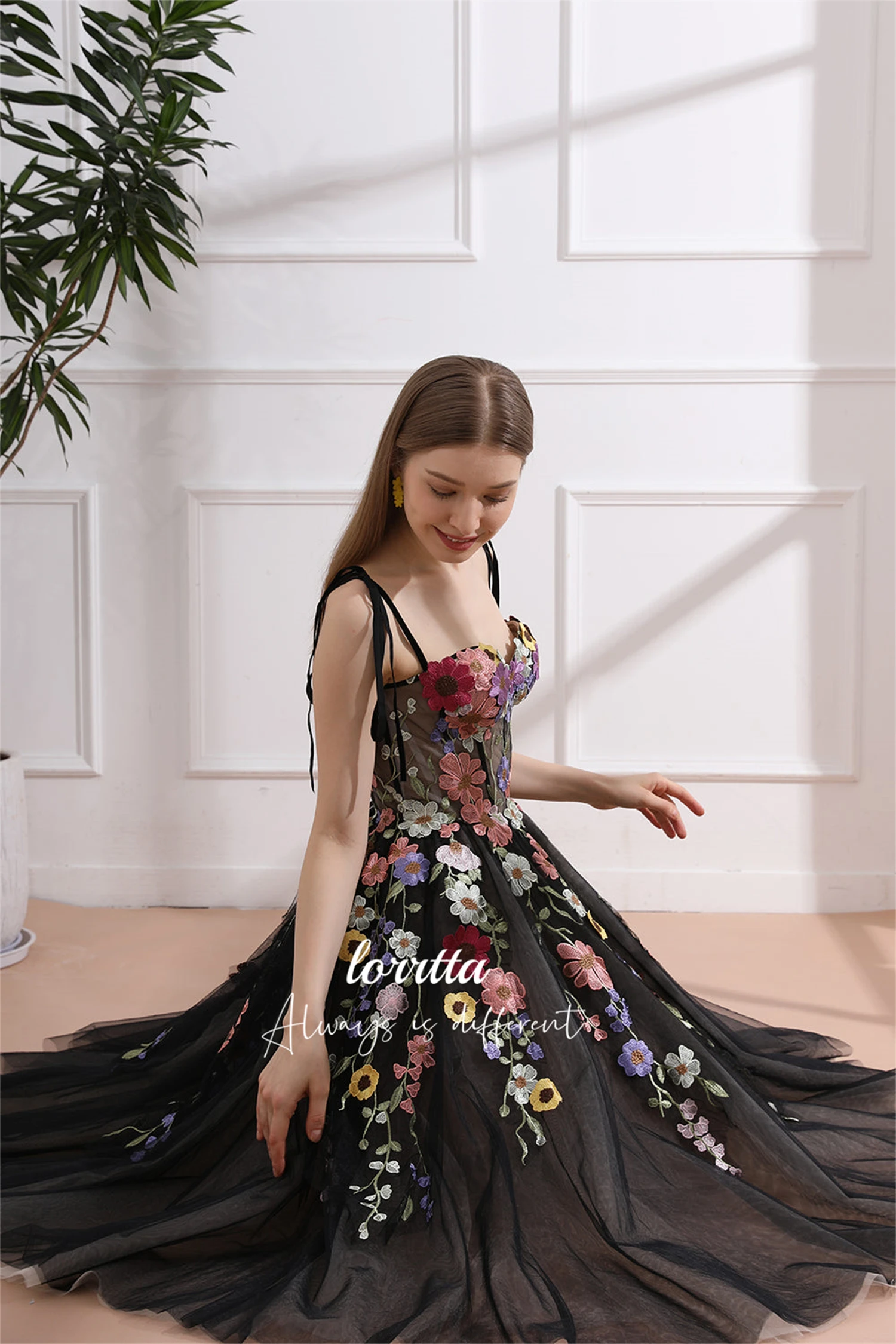 Lorrtta Party Dress Cocktail 3D Flowers Line A abiti da sera lussuosi di media lunghezza 2024 Luxury Wedding Prom occasione su misura