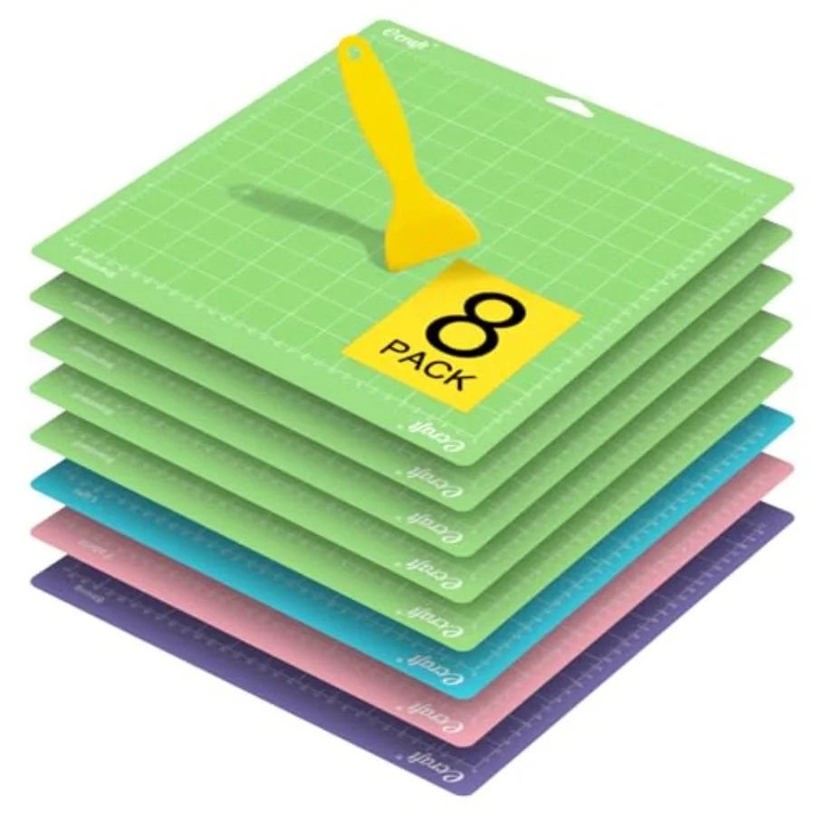 

8-Pack 12x12 Cutting Mats, Standard/Strong/Light/Fabric Adhesive, Compatible with Cricut Maker 3/Explore 3/Air 2/One, Multi Adh