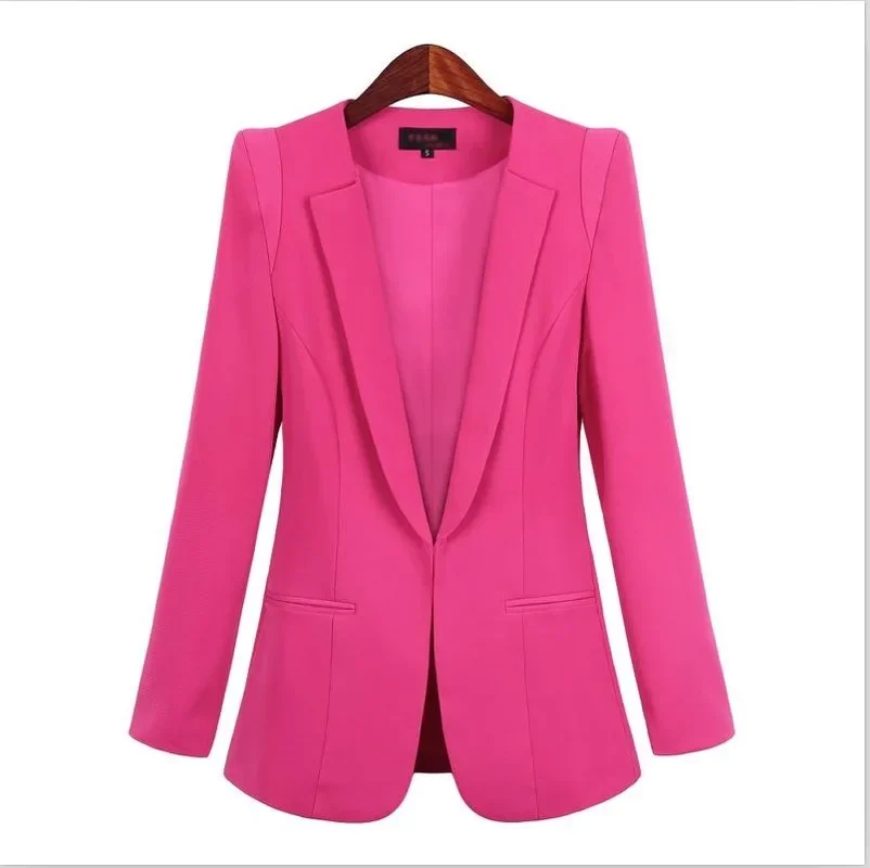 Women Hidden Breasted Blazers Plus Size Business Suits 2022 Spring Autumn New Solid Colors Long Sleeve Blazer Office Work Wear