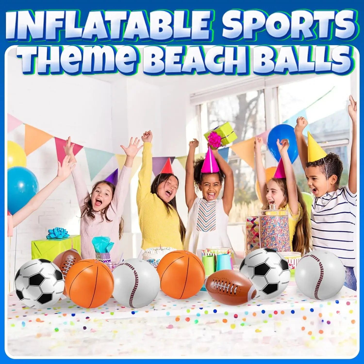 Inflatable Beach Ball Football Baseball Rugby Basketball Swimming Pool Inflatable Toy Ballon Hello Summer Sports Kids Gift Balon view 4
