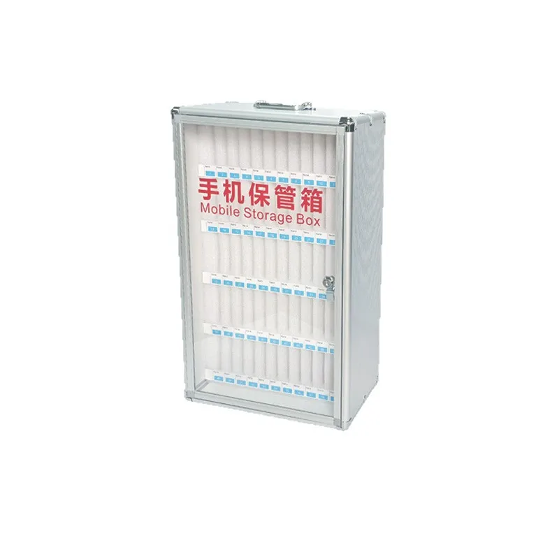 lockable-mobile-phone-storage-box-for-schools-and-factories-aluminum-alloy-cabinet-with-key-lock-holds-12-to-60-devices-wall