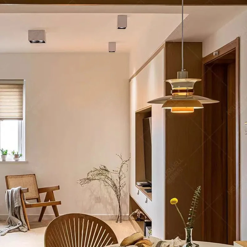 

Nordic Minimalist Japanese Vintage Restaurant Hanging Lamp LED Walnut Color Dining Table Bedroom Study Bar Counter Pendant Light