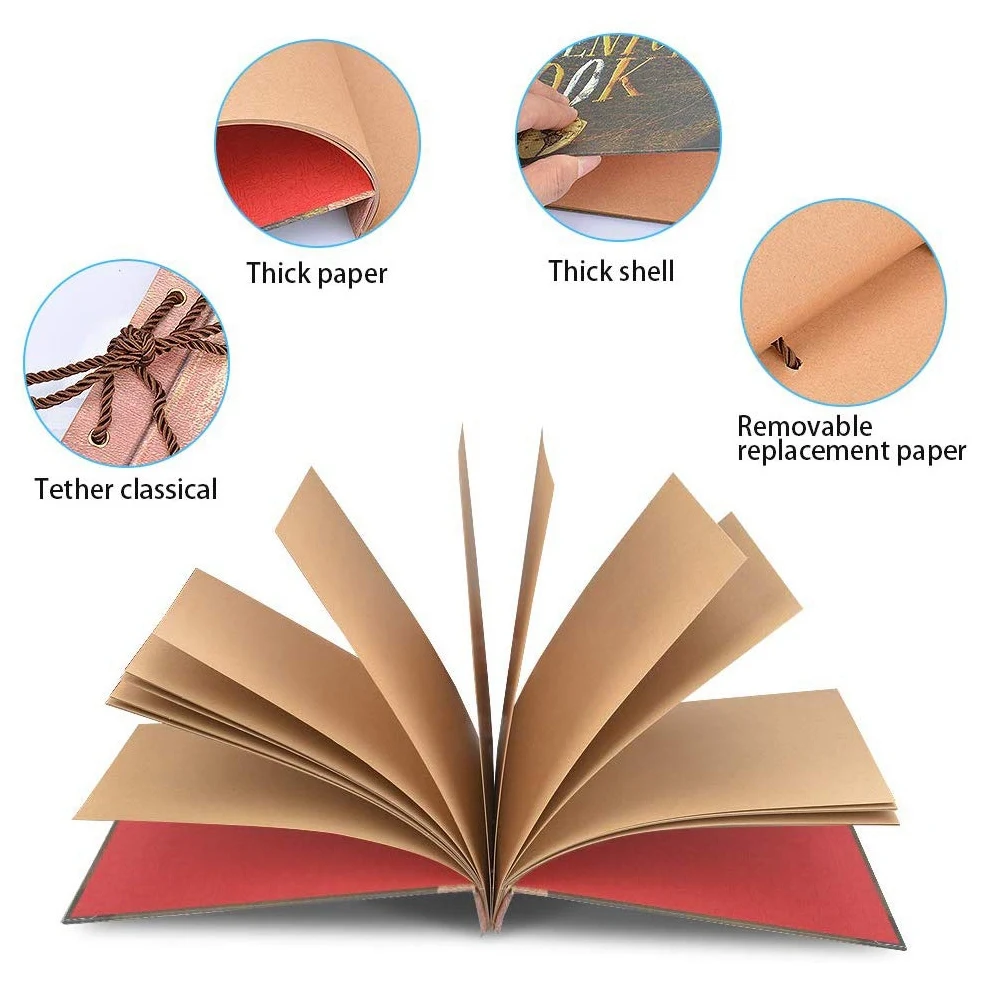 Album de bricolage fait à la main, pâte d'attache Vintage, mon livre d'aventure, Scrapbook familial, Album Photo DY