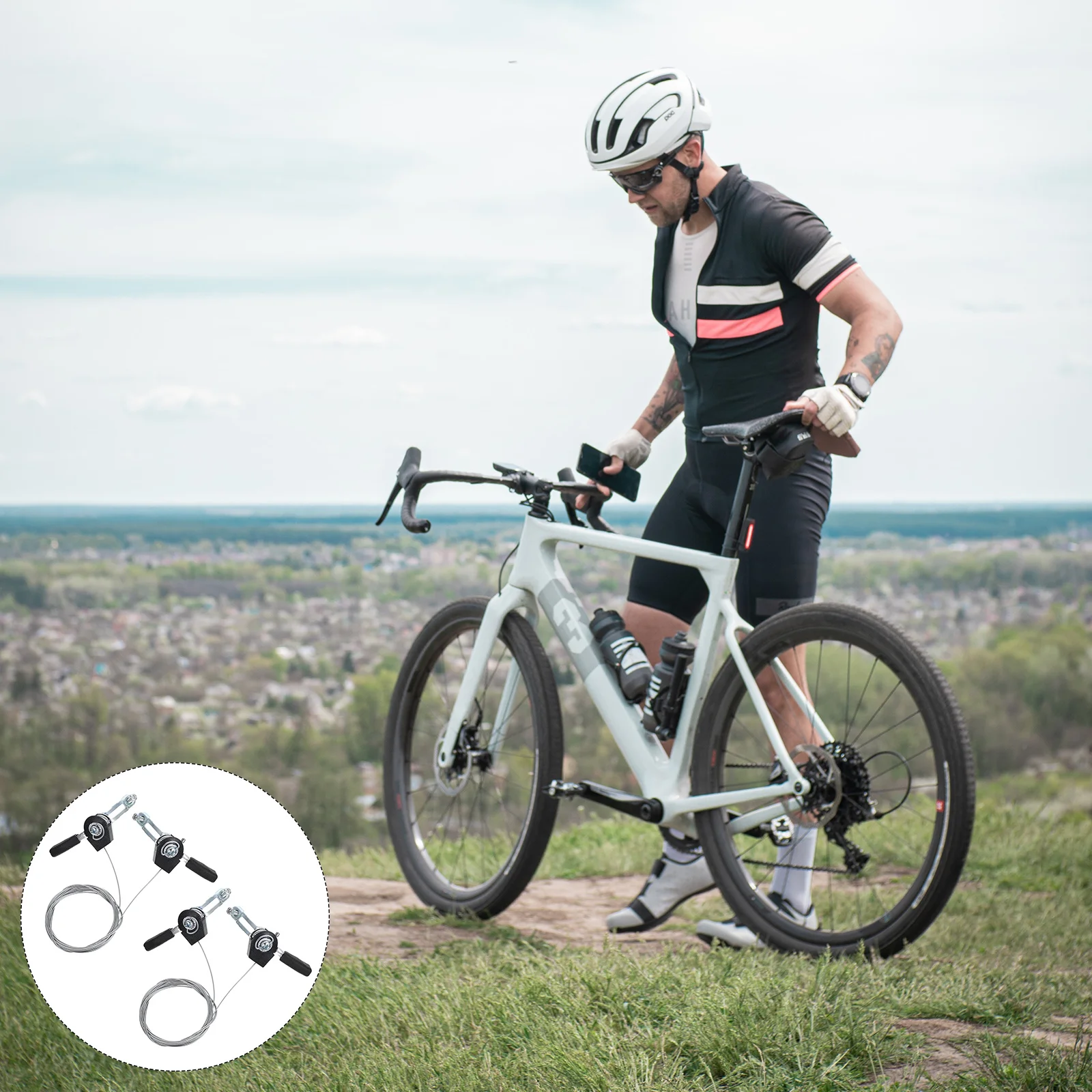 2pcs Split Aluminum Thumb Shifter Durable Shift Levers For Mountain Bike Road Foldable Bicycle Replacement Bike Parts