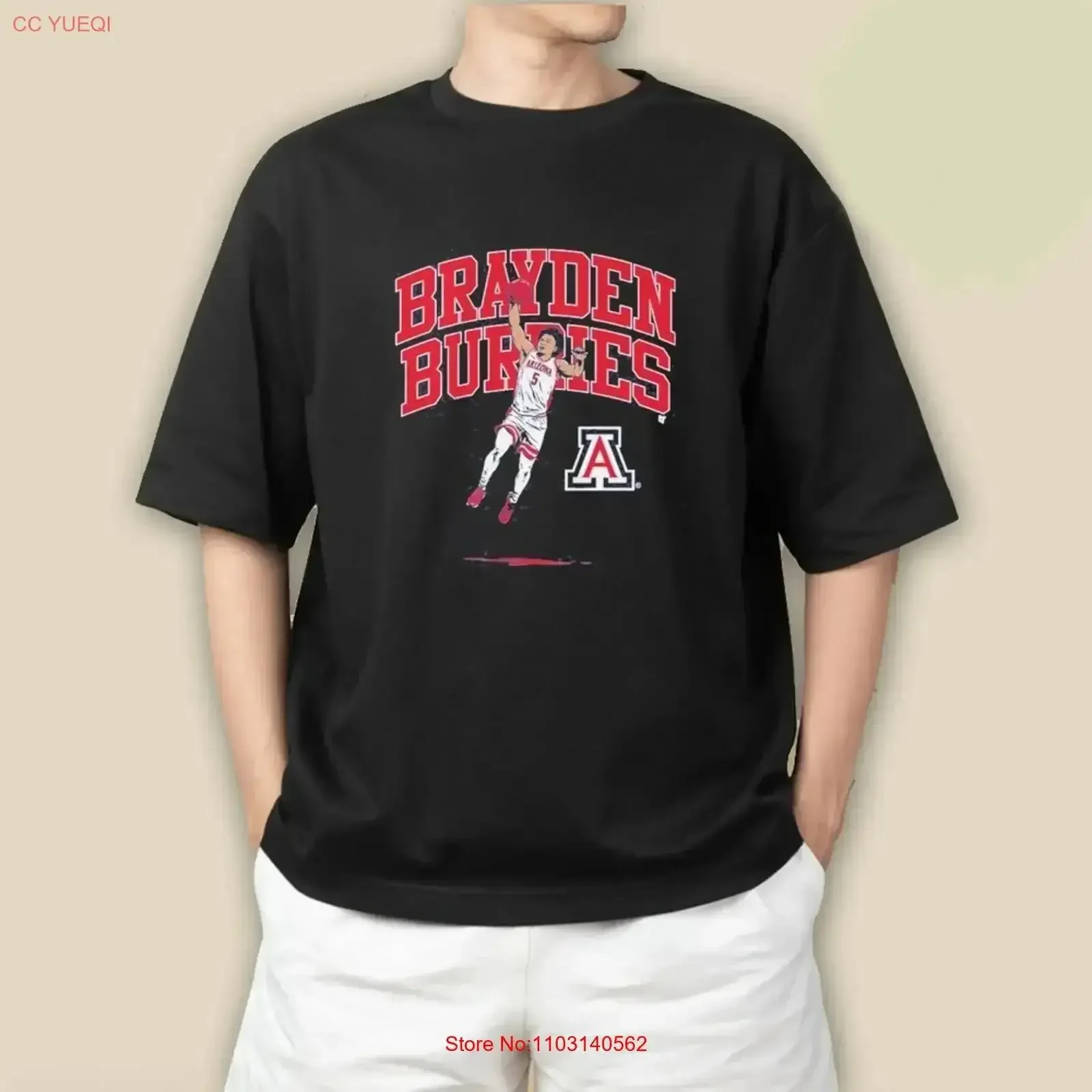 Arizona Basketball Air Brayden Burries T Shirt vintage Washed designer clothes Stylish Breathable streetwear Soft Comfortable