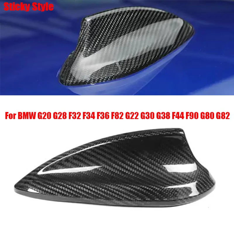 

For BMW G20 G28 F32 F34 F36 F82 G22 G30 G38 F44 F90 G80 G82 Real Dry Carbon Fiber Antenna Trim Cover Sticky Style