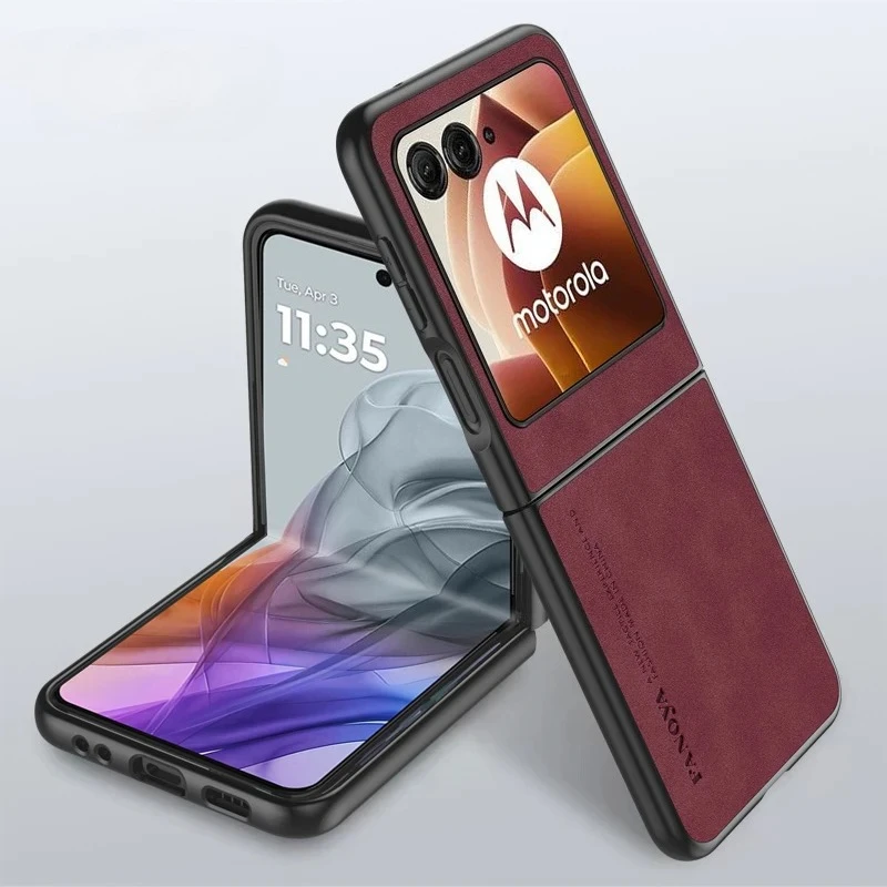 Hülle für Motorola Razr + 2024 Razr Ultra 2025 2026 Razr 70 60 50 Ultra 40 Schafsleder PU-Leder Matt Silikon Cover Funda – Detail 9