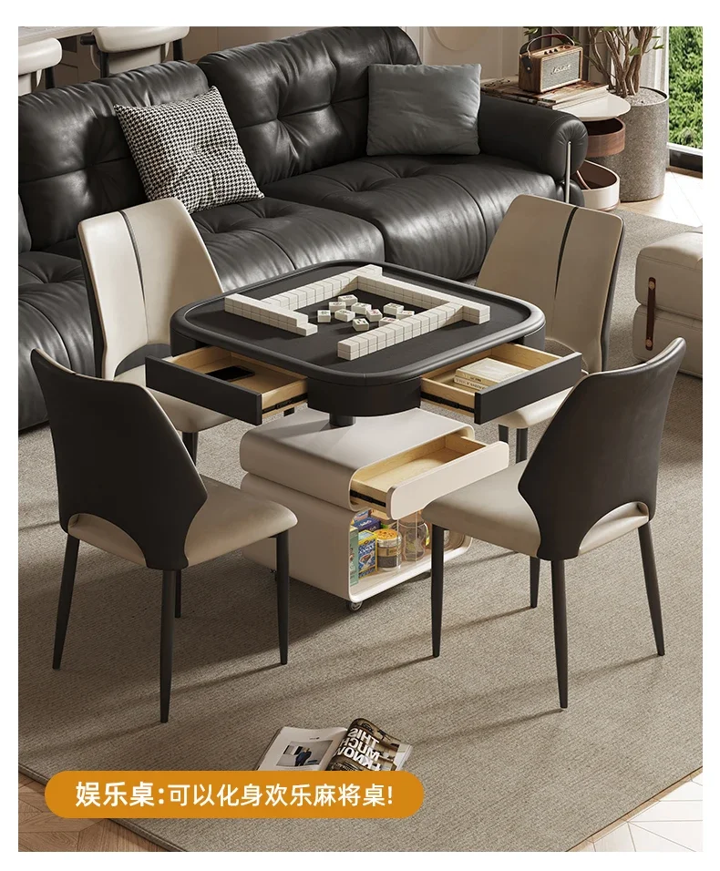 Lifting coffee table living room household simple modern movable dining table dual-purpose multi-functional mahjong table