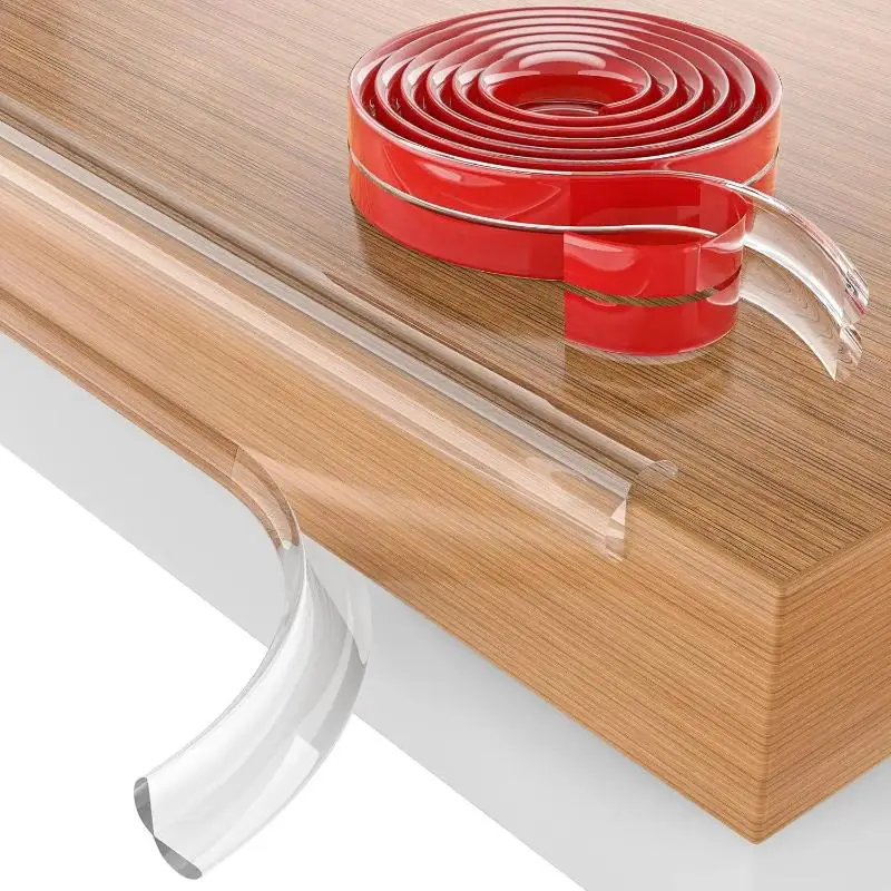 

Furniture Table Edge Guard Transparent Self Adhesive Corner Protector Soft Strip for Children Safety Bedroom and Living Room