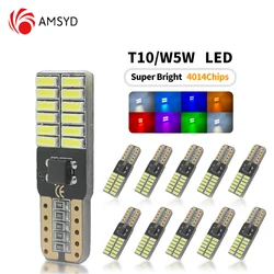 10pcs T10 4014 24SMD LED Bulb Canbus 5W5 Car W5W LED Signal Light 12V 24V 6000K Auto Wedge Side Interior Dome Reading Lamps