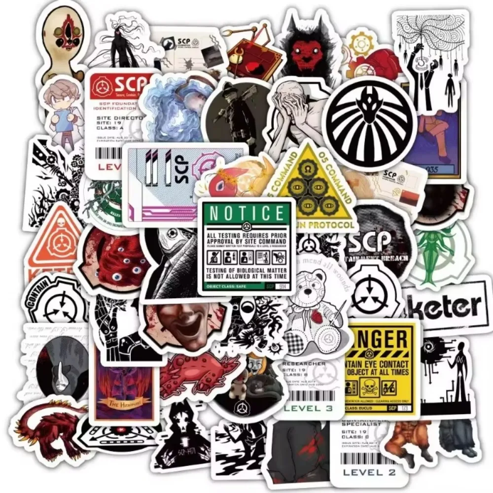 60 قطعة إشعار الخطر الإبداعي SCP مؤسسة الكتابة على الجدران ملصقات DIY بها بنفسك دفتر سطح المكتب سكيت الأمتعة ديكور مقاوم للماء