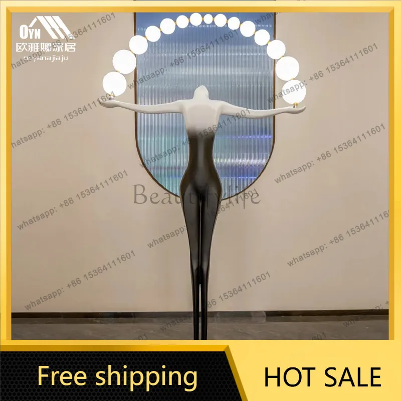 Modern humanoid art sculpture creative home FRP large decorative figure ornament