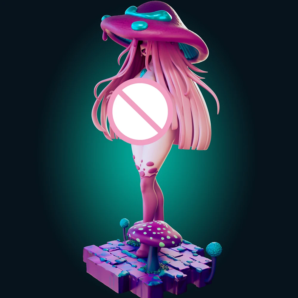 1:24 مثير فتاة الفطر ثلاثية الأبعاد طباعة الراتنج مجموعات الالعاب Gk غير مصبوغ تمثال DiyUnassembled تمثال أنيمي دمية أرقام جمع نموذج