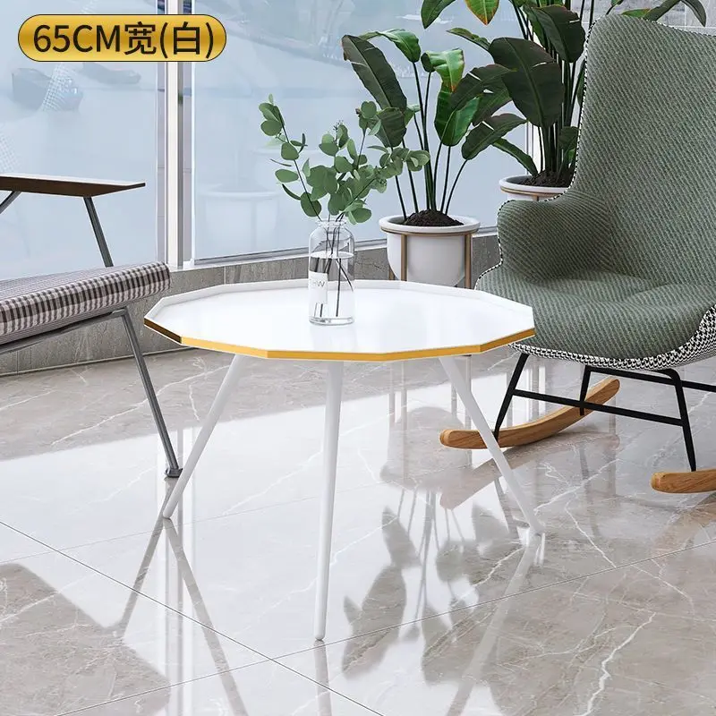 Small Coffee Table, Side Table, Living Room, Home Balcony, New Modern Stainless Steel Creative Polygonal Coffee Table