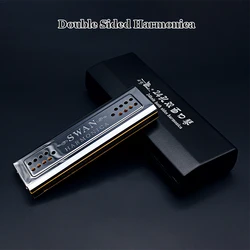 24 Hole Blues Double Side Harmonica Key Set C&G Tone 2 In 1 Tremolo Bass Mouth Organ Harp Wind  Musical Instrument Professional