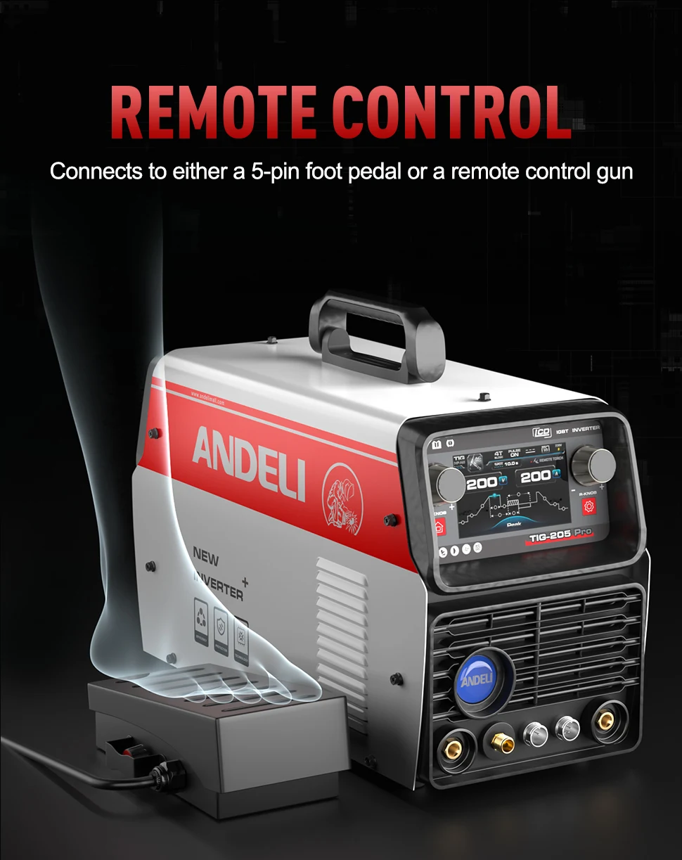 

2026 new ANDELI TIG-250PRO 220V/110V AC and DC cold spot pulse argon arc welding machine