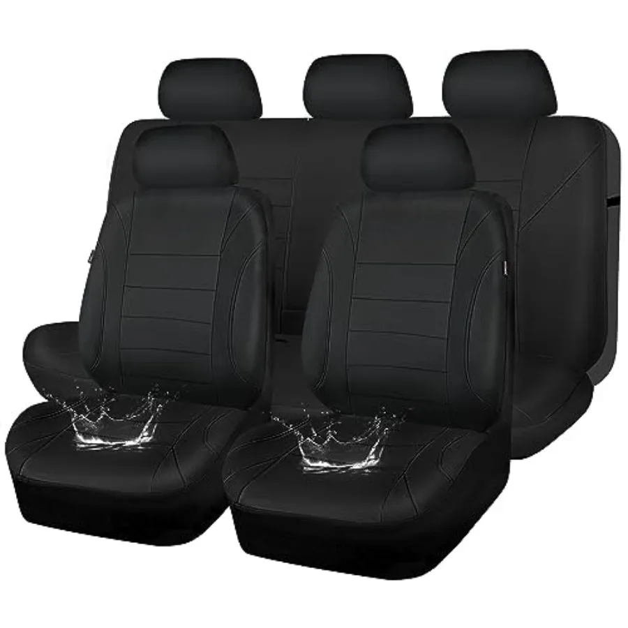 

Neoprene Waterproof Seat Covers Universal Fit Black Full Sets Protective Interior Covers for Auto SUV Vans Sedans Trucks