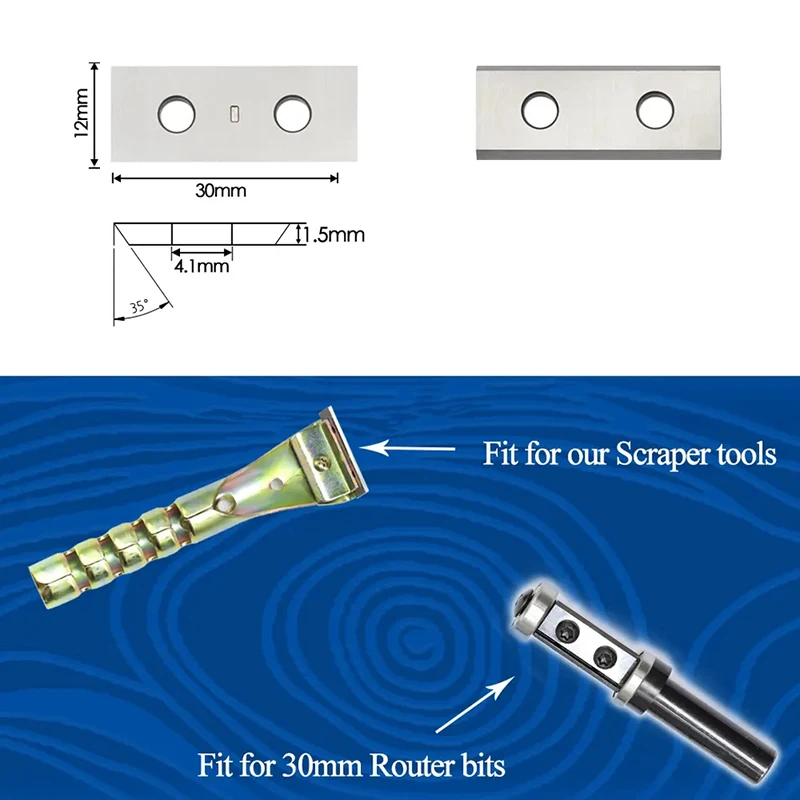 Insertos de carburo de 30mm, cortador espiral de borde de torno, cuchillas de repuesto de cincel, Jointer de torneado de madera, raspador, cuchillo