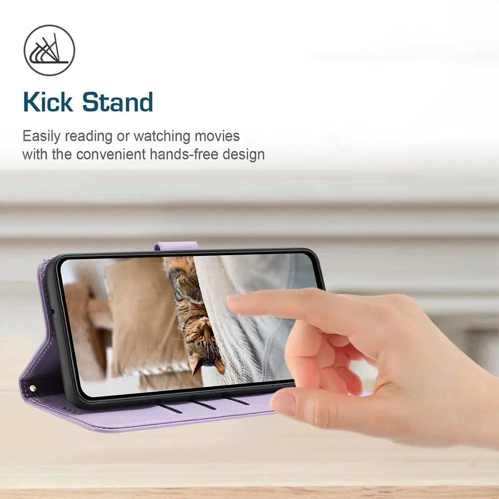Strap Leather Phone Case for Funda Samsung Galaxy S25 S24 Ultra S23 FE S22 S21 Plus 5G S10 S8 S9  Cases 3D Cat Wallet Flip Cover