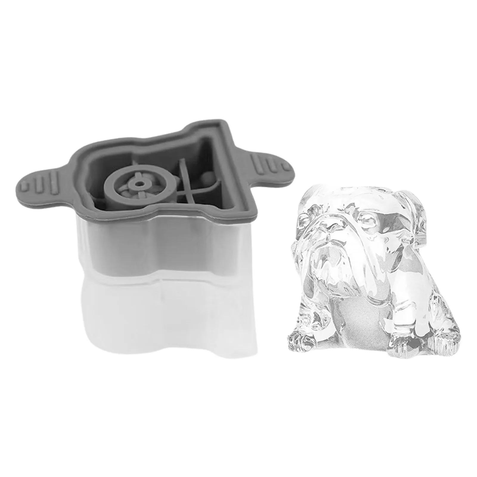 Moule à glaçons en silicone avec couvercle scellé, moule à glaçons Bulldog et Dog, nouveauté, whisky, cocktail, fournitures de fête