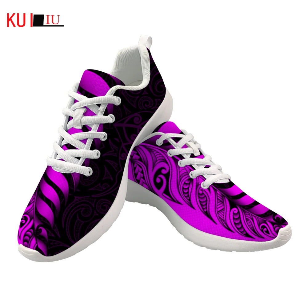 KUILIU New Team Sports Shoes For Women Polynesian Tribal Tattoo Pattern Men Outdoor Lightweight Casual Walk Sneakers Running