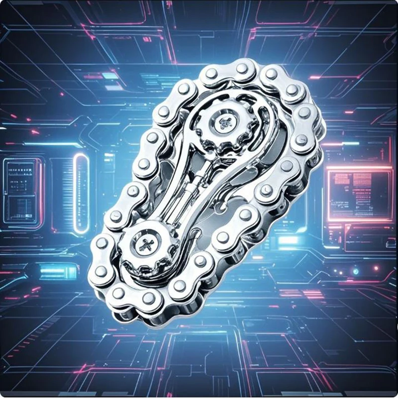 Gear Chain Fingertip Gyroscope Fidget Spinner Anti Stress Toys for Adult Metal Bicycle Chain EDC Anti Anxiety Rotating Gyro Gift