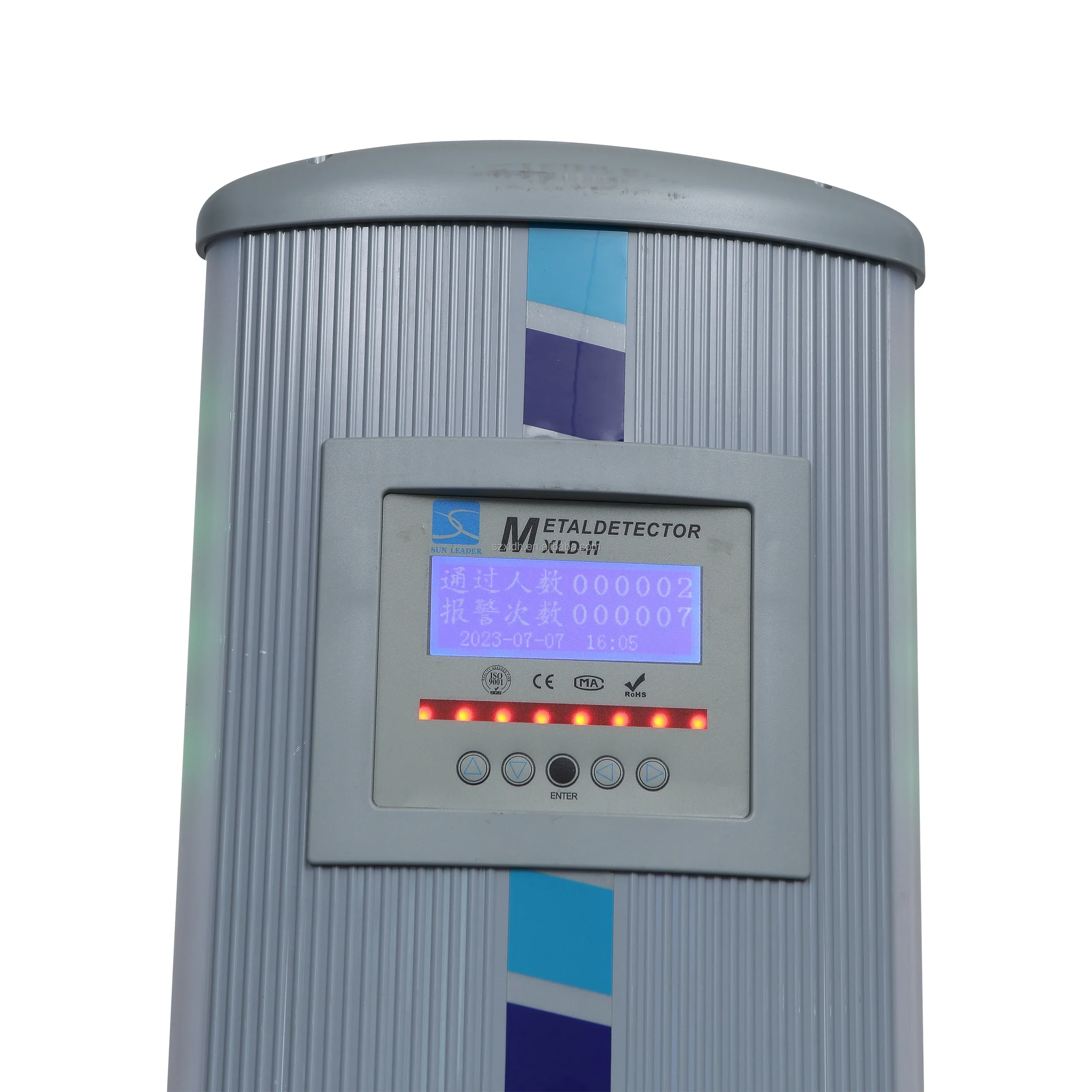 Hot Sales Scanner Metaaldetector Draagbare 5-zones, Single Panel Walk-Through Metal Detect voor sieradenbeveiligingssysteem