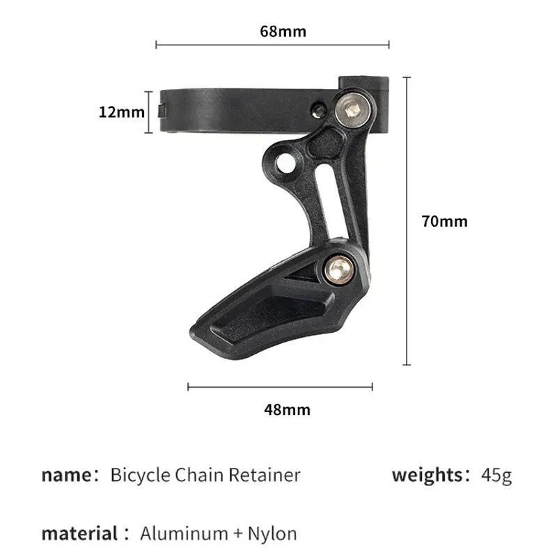 Rrskit Mountain Bicycle Chain Guide Positive and Negative Tooth Chain Stabilizer Front Pulling Chain Press to Prevent Chain Drop