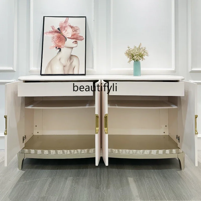 

ss K178American light luxury solid wood dining side cabinet Modern simple French wine cabinet Wall storage cabinet