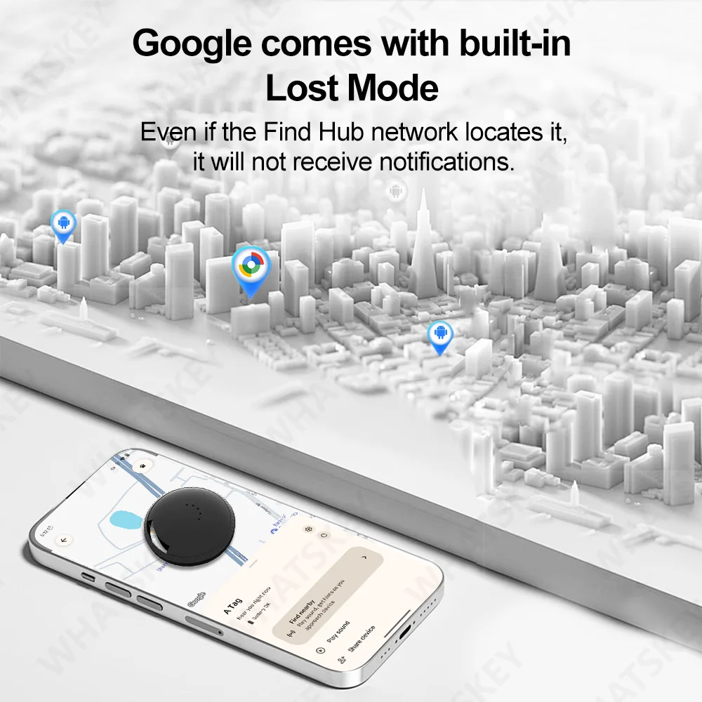 スマートタグ：Google Find Hub Bluetoothトラッカー、鍵/荷物/バックパックに最適、Android専用、iOSやHuaweiには非対応