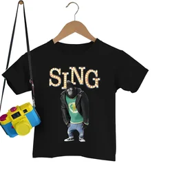 Johnny Gorilla Sing T-shirt Kids Sing Movies TShirts Summer Short Sleeve Top Hip Hop Streetwear Boys Girls Harajuku Fashion Tees