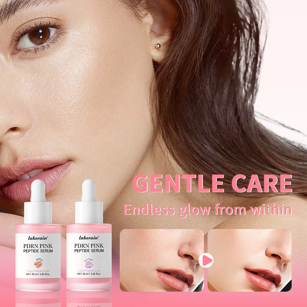 

Lakerain Pink Peptide Serum Long-Lasting Hydration Even-looking Skin Tone Dark Care Low-Irritation Formula Firming Adenosine