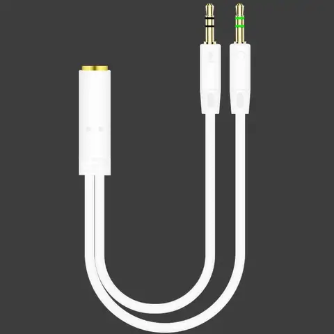 Y-splitterkabel 3,5 mm 2 i 1 hane till hona AUX-ljudkabel MP3 MP4 stereokontaktadapter för headset hörlurar dator 6 best sales jack-splitter - №6
