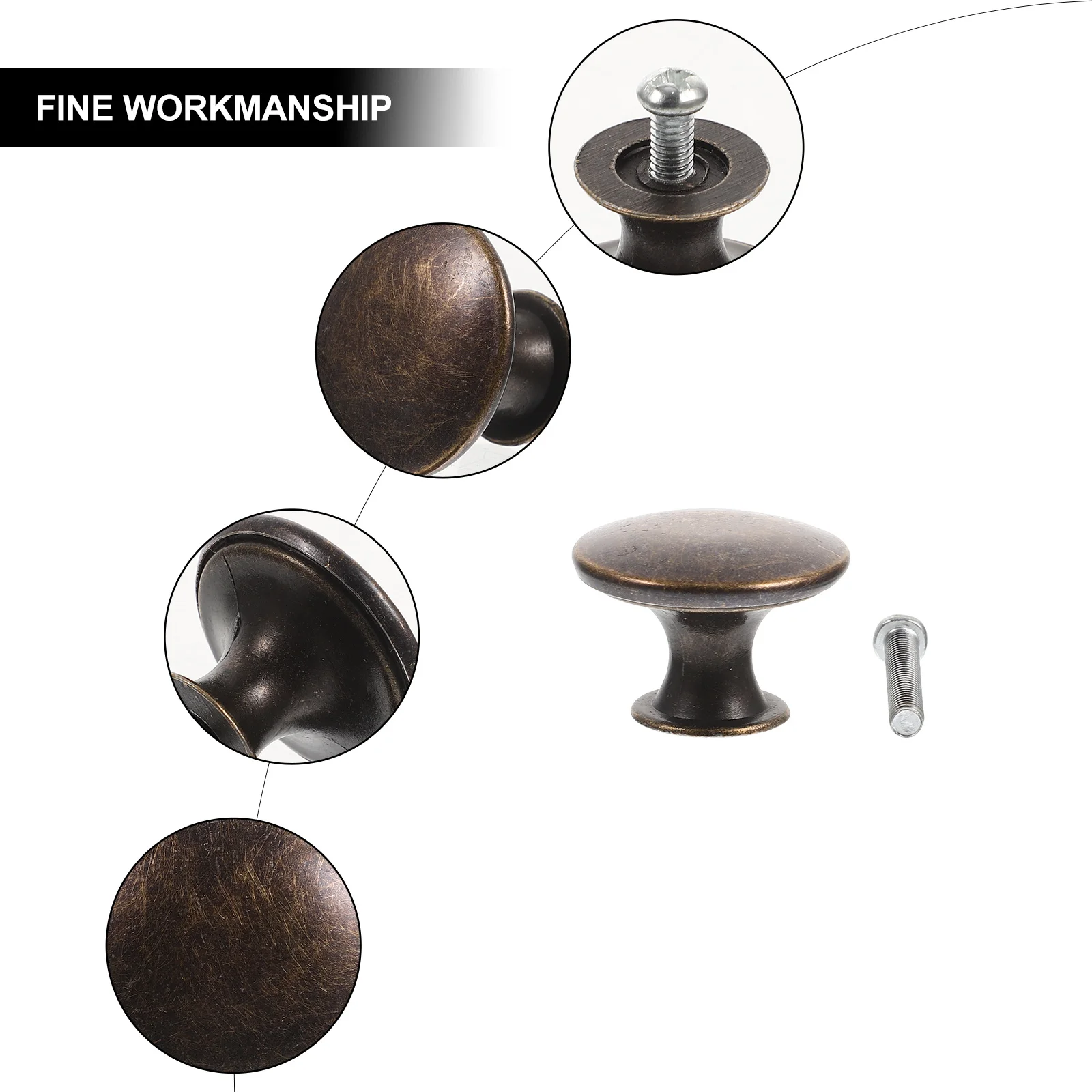 

12Pcs Round Cabinet Knobs Durable Zinc Alloy Iron Door Handles Replacement for Drawer Wardrobe Dresser Pulls Furniture