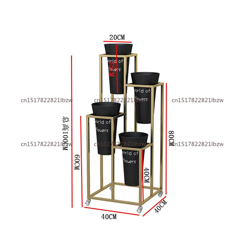 Florist flower stand flower bucket rack removable ladder shelf multi-layer living room display rack plastic bucket flower stand