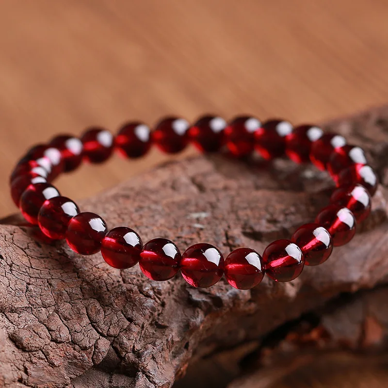 7AGrade Completely Natural Claret Garnet Women's Single Multi-Wrap Bracelet Scattered Beads Crystal