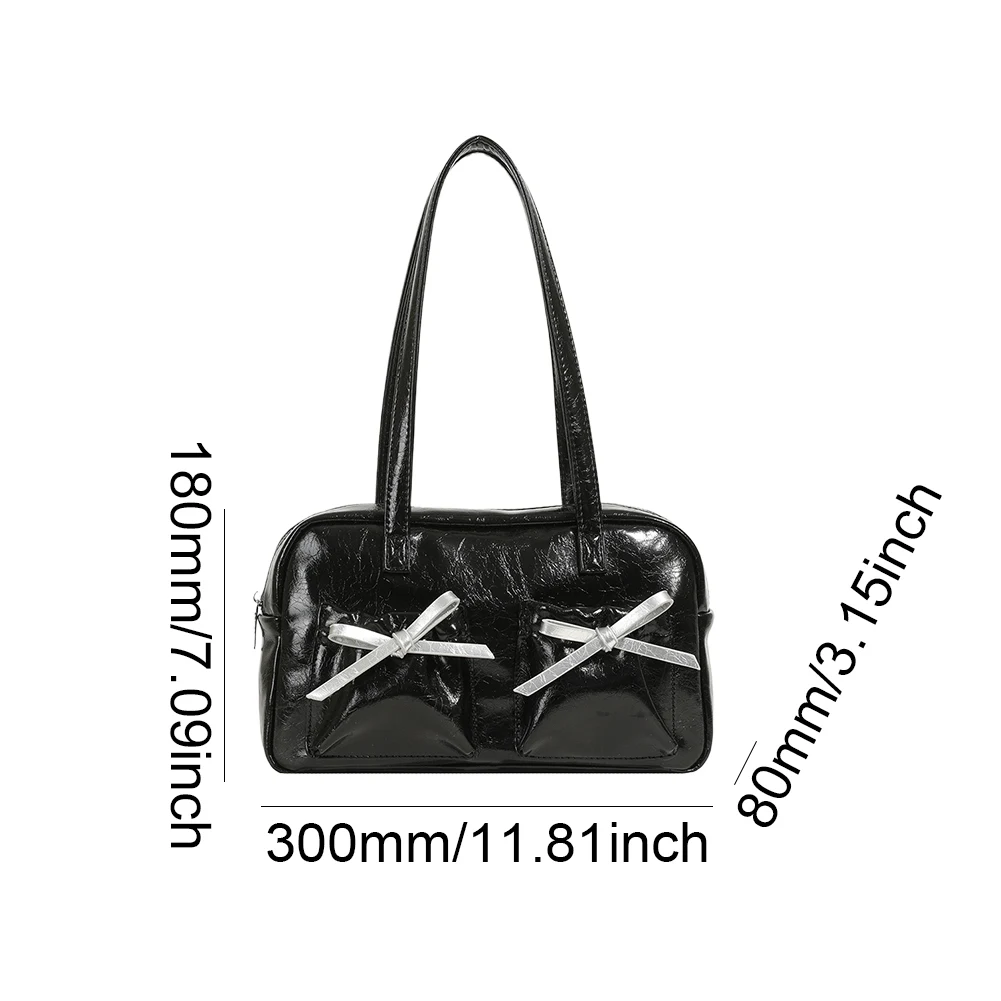 المرأة ربطة القوس فيونكة حقيبة كتف موضة بولي Leather حقيبة جلدية كروسبودي بلون حقيبة هوبو لقضاء عطلة السفر حقيبة الإبط