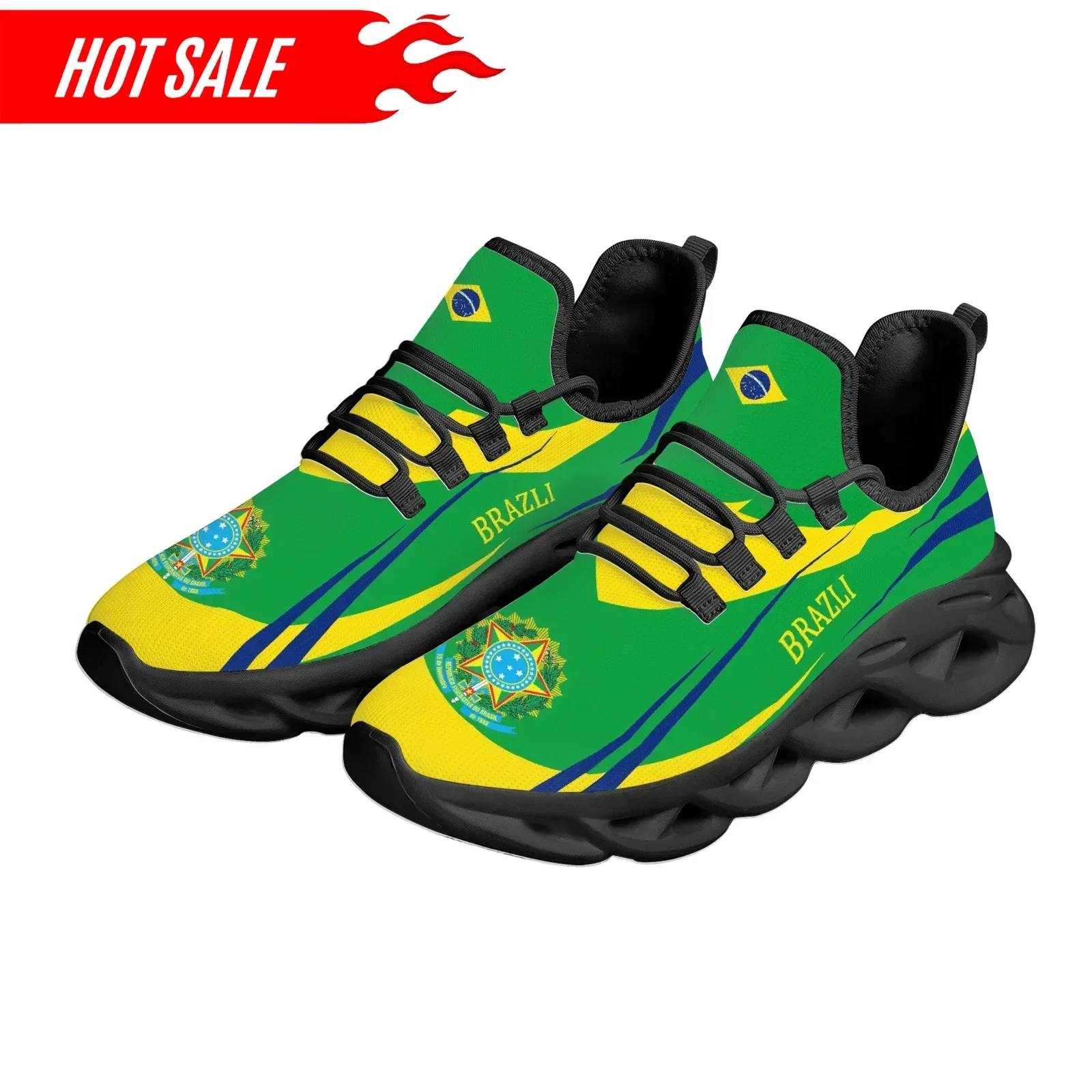

HOT Brazil National Emblem Flag Design Lace Up Vulcanized Shoes Fashion Outdoor Student Sneakers Lightweight Female Footwear