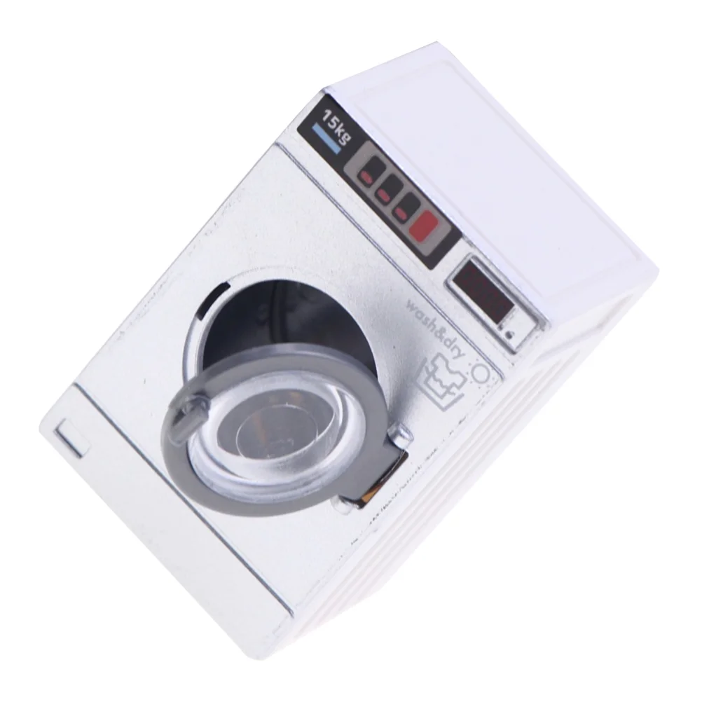 Baby Mini Washing Machine Model Work Toys Dolls House Accessories Plastic Miniature Washer Dryer Models