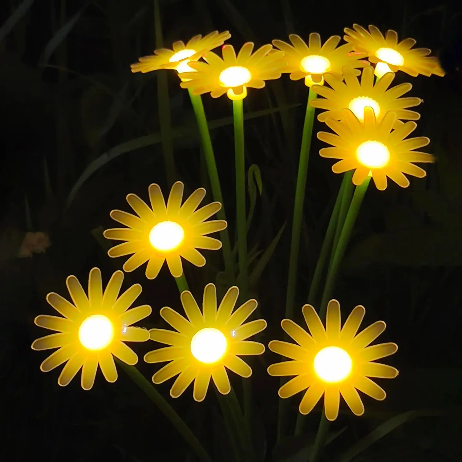 Solar Outdoor Daisy Lights, Waterproof Garden Stake Lights, Solar Powered Pathway Lights for Yard, Patio, Lawn and Landscape Dec