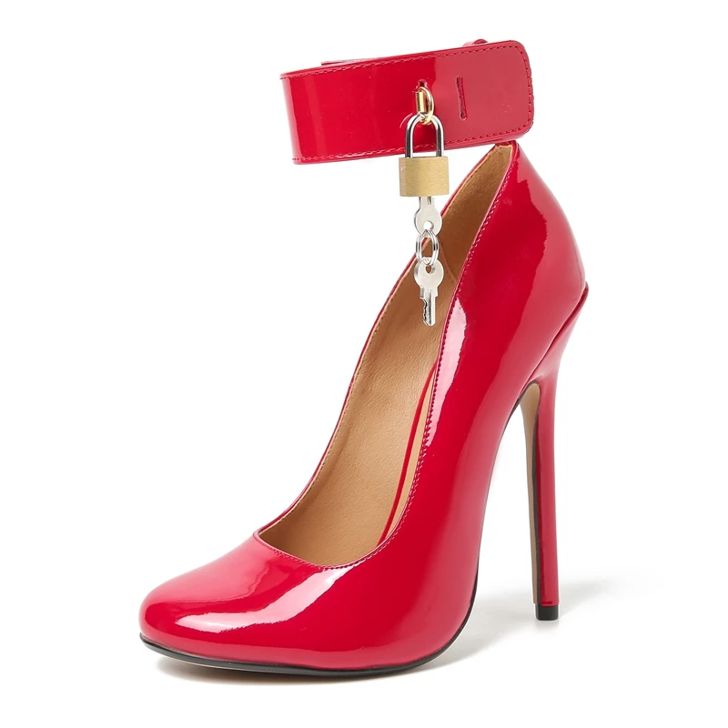 

Новые ультратонкие туфли большого размера на высоком каблуке Lo Cross 4, 5 см, с круглой головкой, однотонная лакированная кожа, несбываемые женские туфли Single oes...