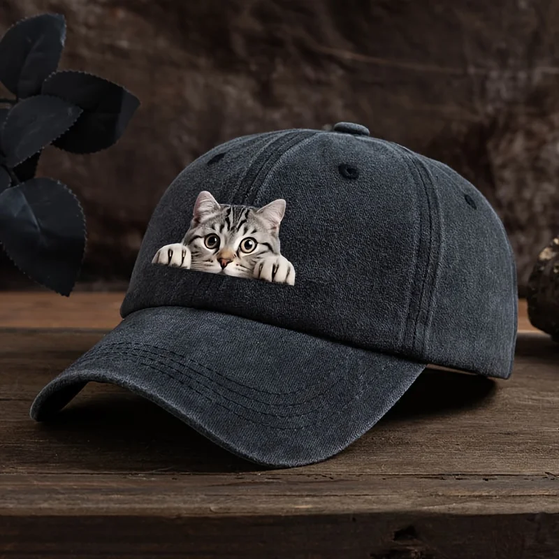 Fashion Washed Cotton Denim Baseball Caps Men Women Vintage Animal 3D Print Outdoor Sports Trucker Dad Hat Female Male Sun Hats